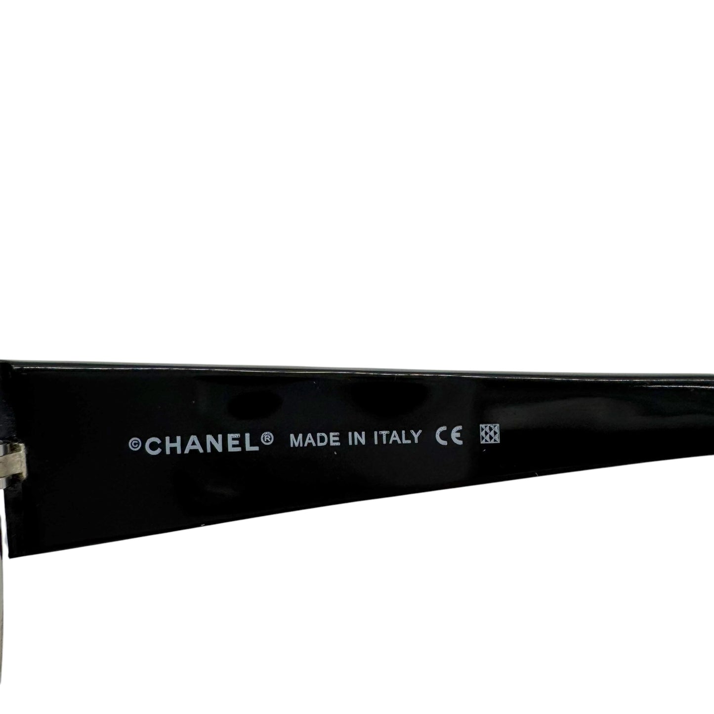Chanel Black Matelasse Quilted Arm Shield 4126 Sunglasses w/ Case