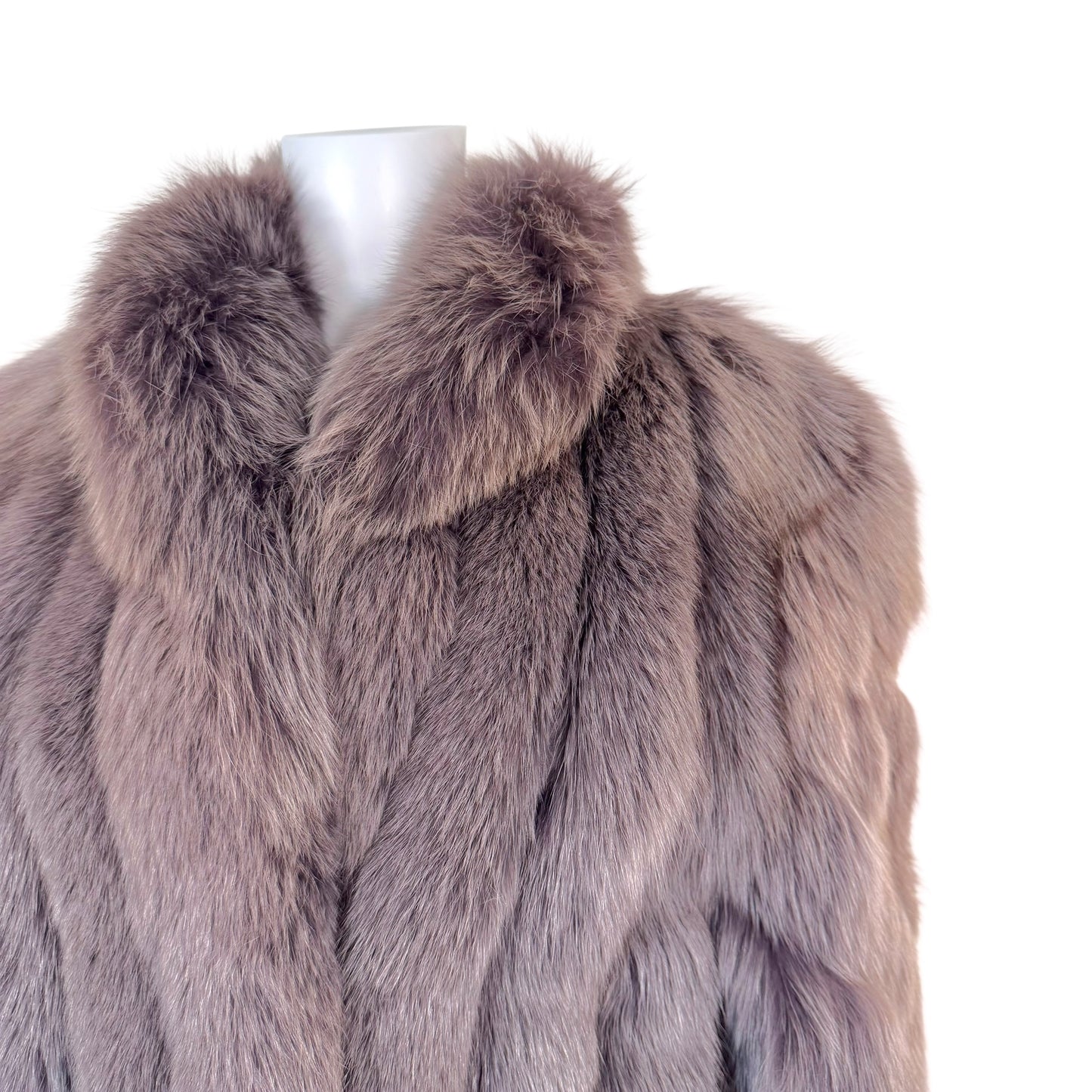 Vintage Saga Fox Purple Dyed Blue Fox Fur Coat