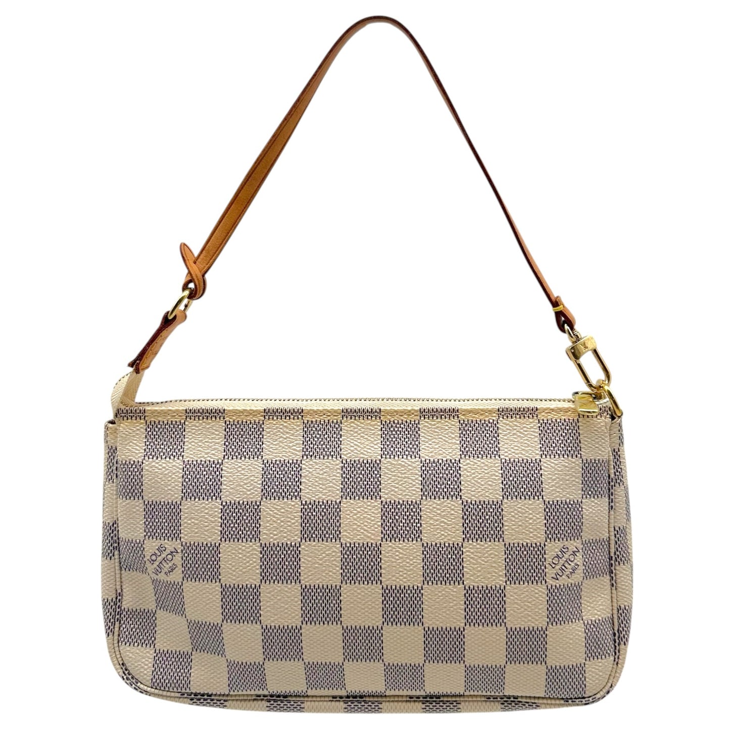 Louis Vuitton Pochette Bag White Damier Azur Coated Canvas