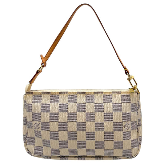 Louis Vuitton Pochette Bag White Damier Azur Coated Canvas