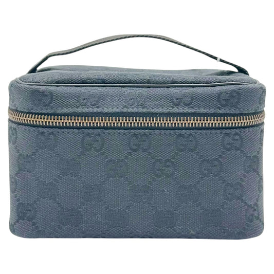 Gucci Black Canvas Monogram Mini Vanity Bag