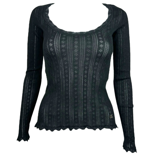 Dolce & Gabbana Black Pointelle Knit Sweater - Outfit Repeater