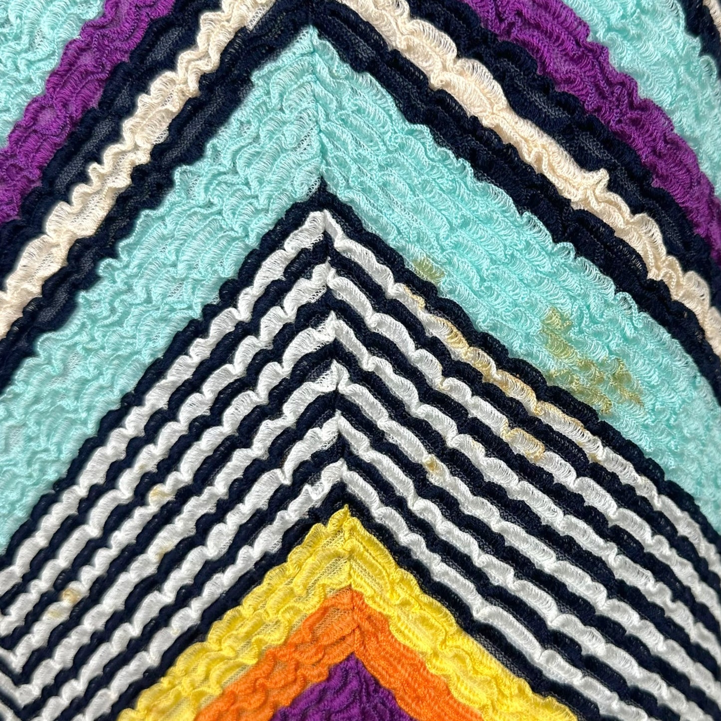Missoni Midi Skirt Multicolor Chevron Print Elastic Waist