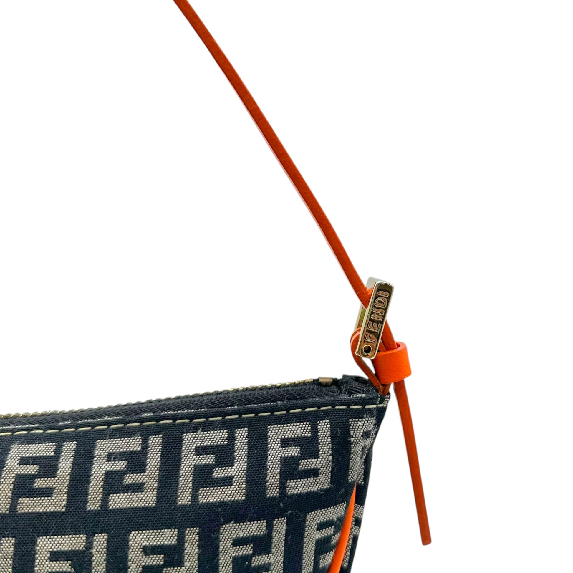 Fendi Pochette Bag Black Orange Zucchino Monogram