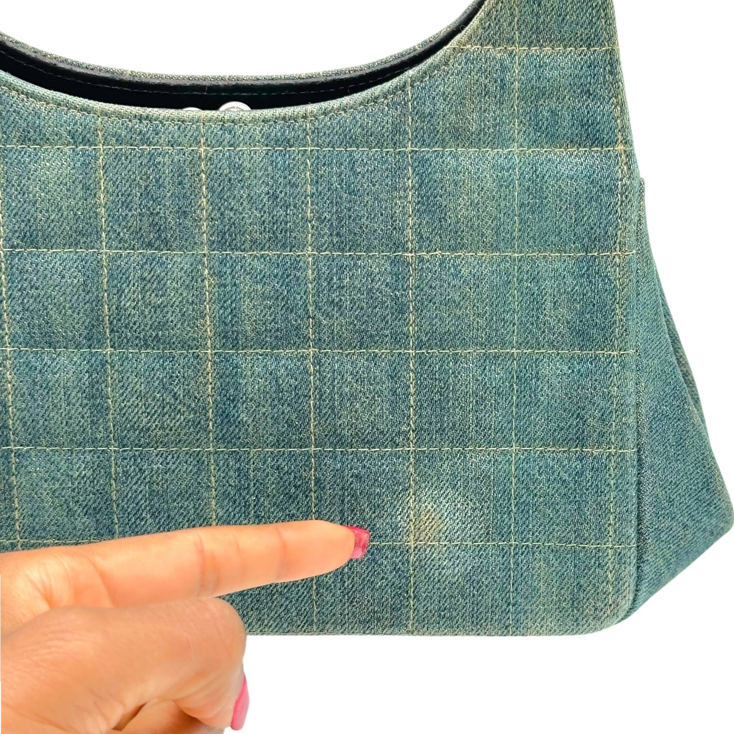 Chanel Denim Chocolate Bar CC Logo Shoulder Bag 2000-02
