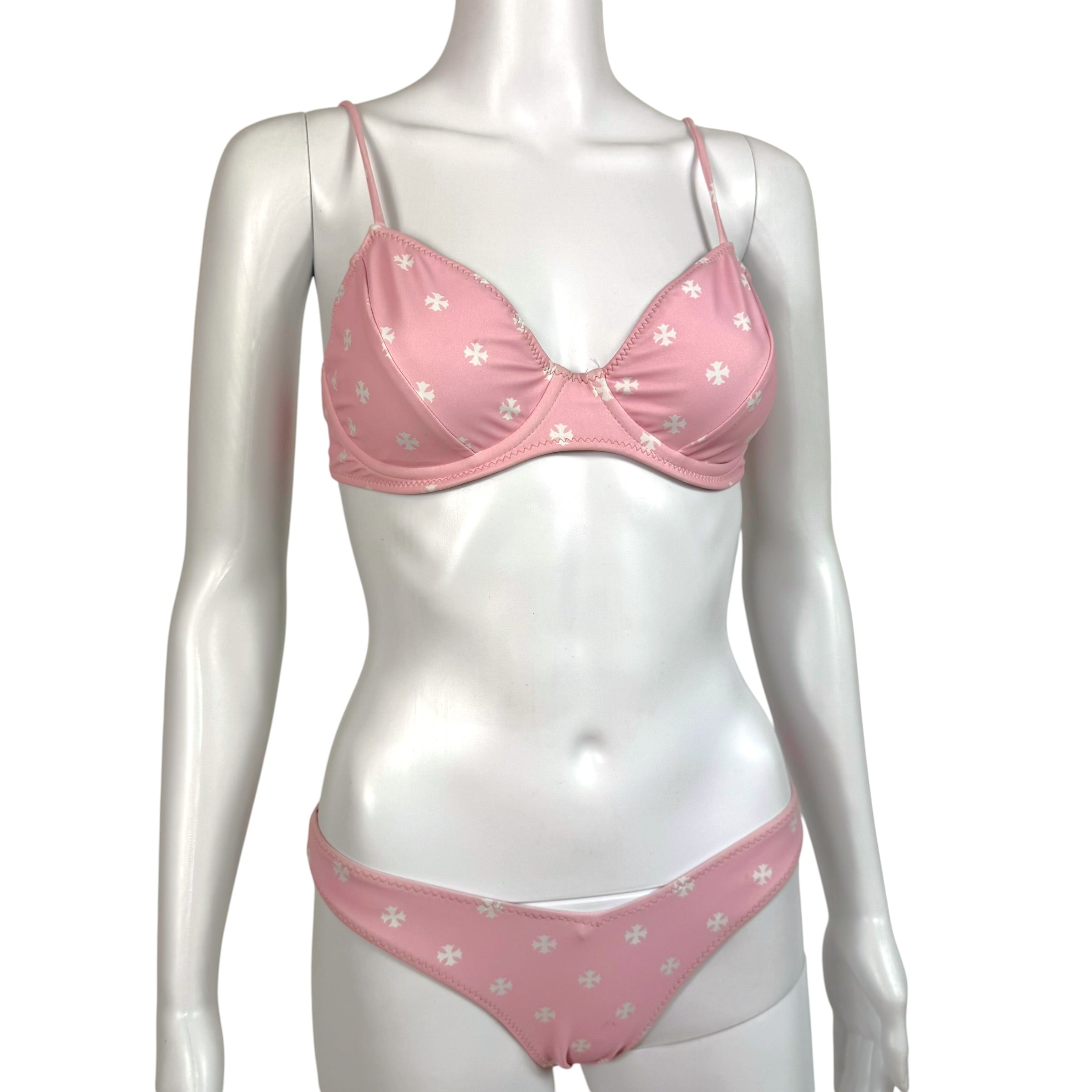 Chrome Hearts Pink Cross Print Bikini Set Size L/S – Outfit Repeater