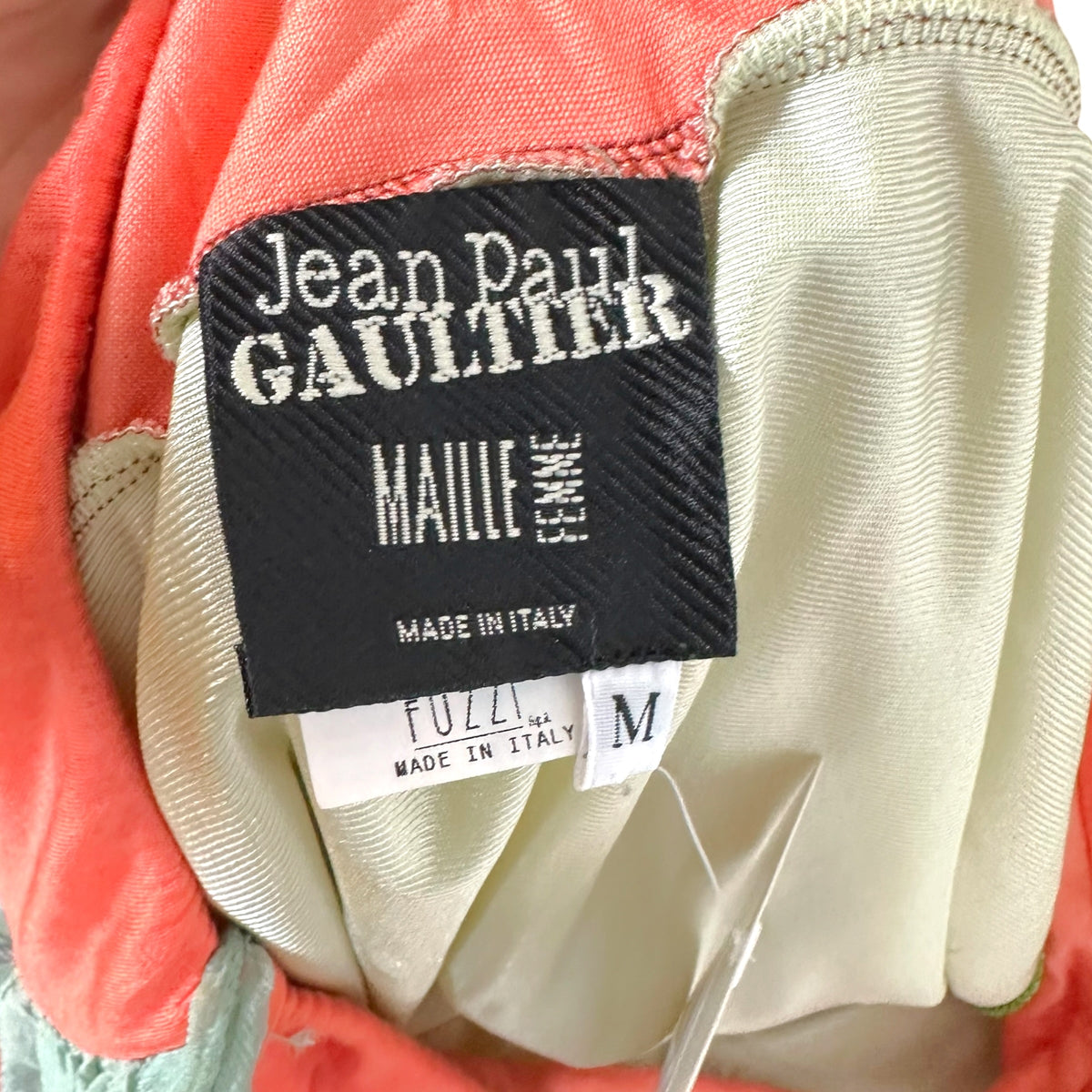 Jean Paul Gaultier Teal & Orange Printed Silk Flowy Midi Skirt