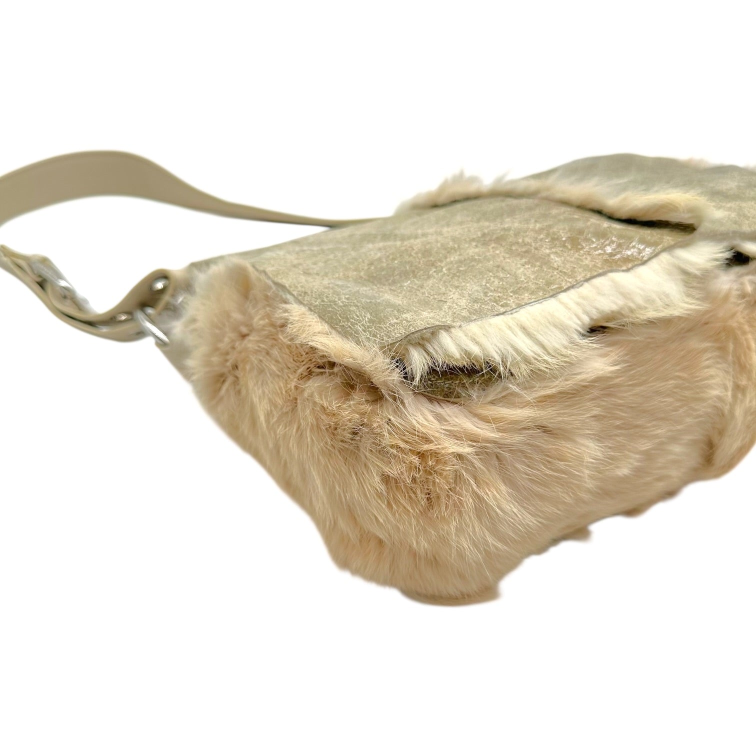 Dolce & Gabbana Ivory Fur Leather Shoulder Bag