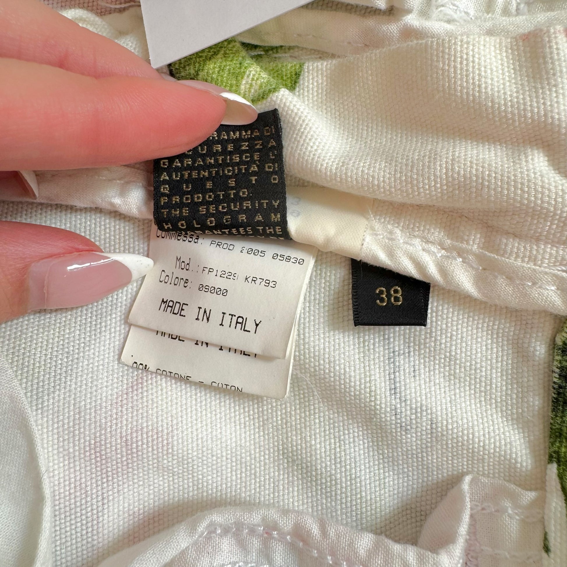 Roberto Cavalli Floral Print Jeans White 2005 Vintage