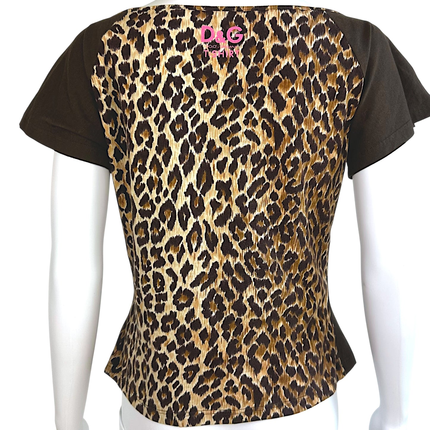 D&G Dolce & Gabbana Pink & Leopard 'Belle Du Jour' Graphic T-Shirt