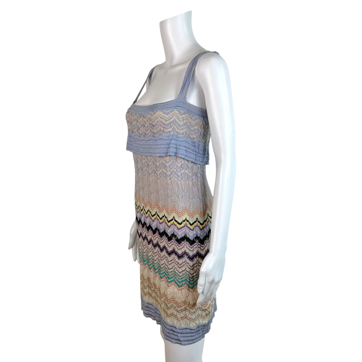 Missoni Knit Mini Dress Light Blue Pastel Chevron