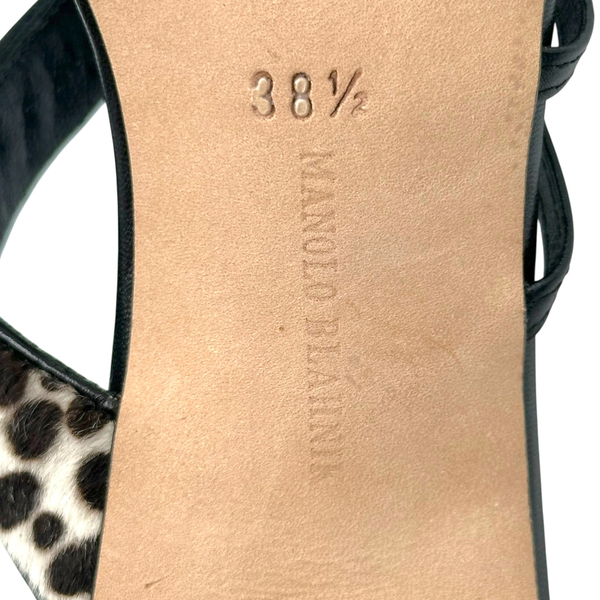 Manolo Blahnik Spotted Ponyhair Strappy Heeled Sandals