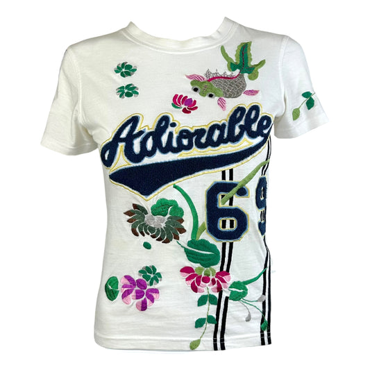 Christian Dior Embroidered T-Shirt White Crew Neck