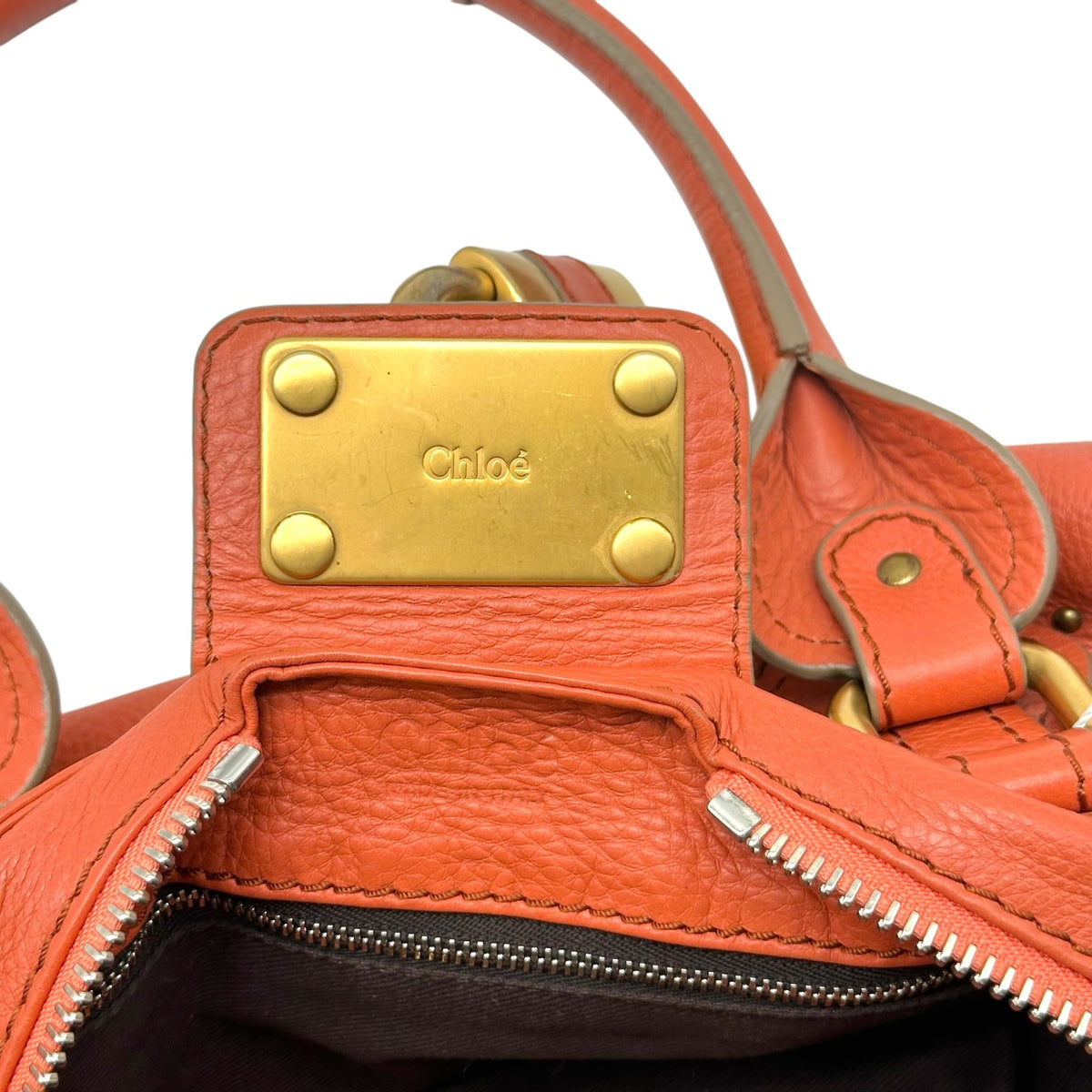 Chloe Coral Orange Paddington Shoulder Bag