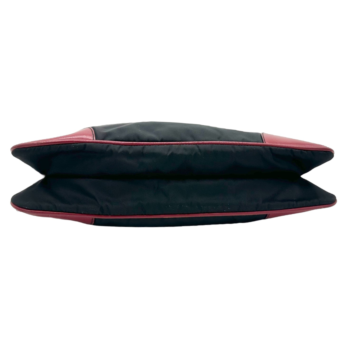 Prada Black Nylon & Red Leather Shoulder Bag - Outfit Repeater
