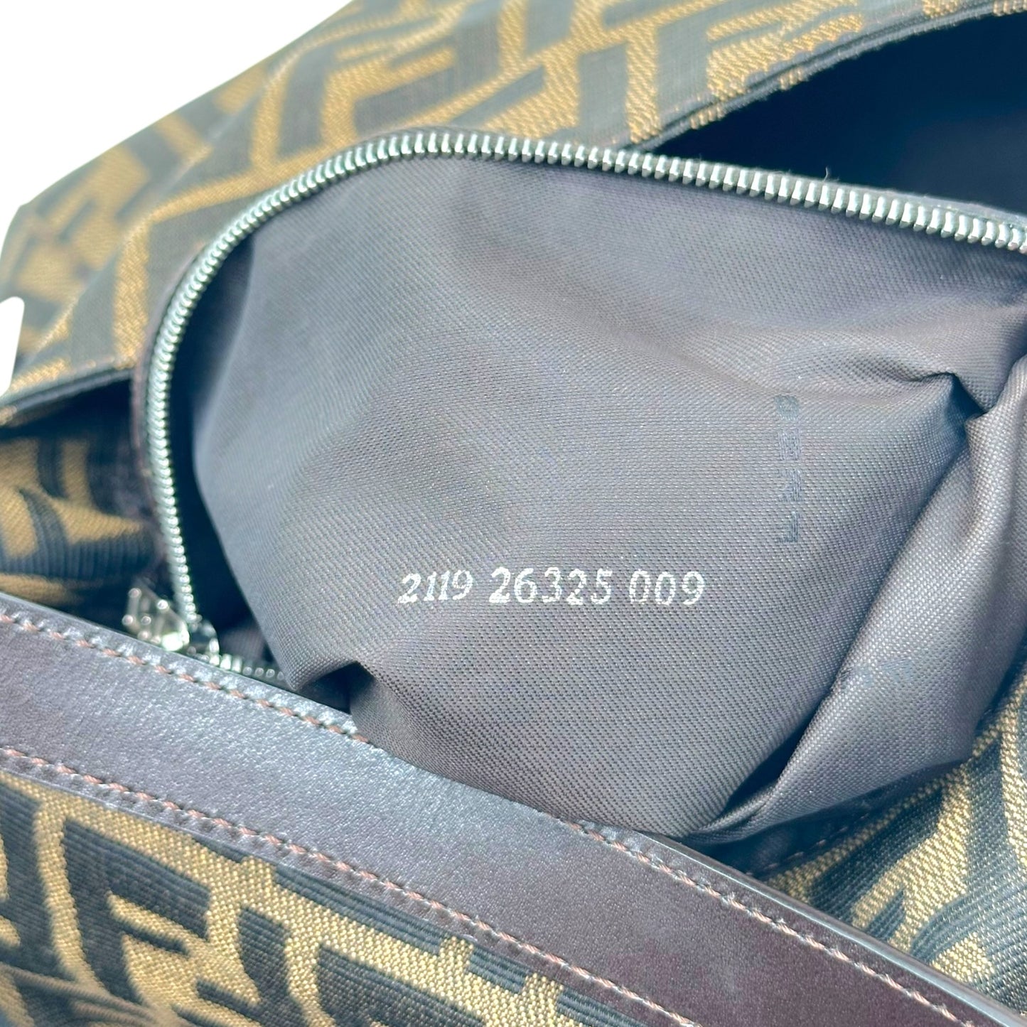 Fendi Brown Classic Zucca Monogram Mama Baguette Bag