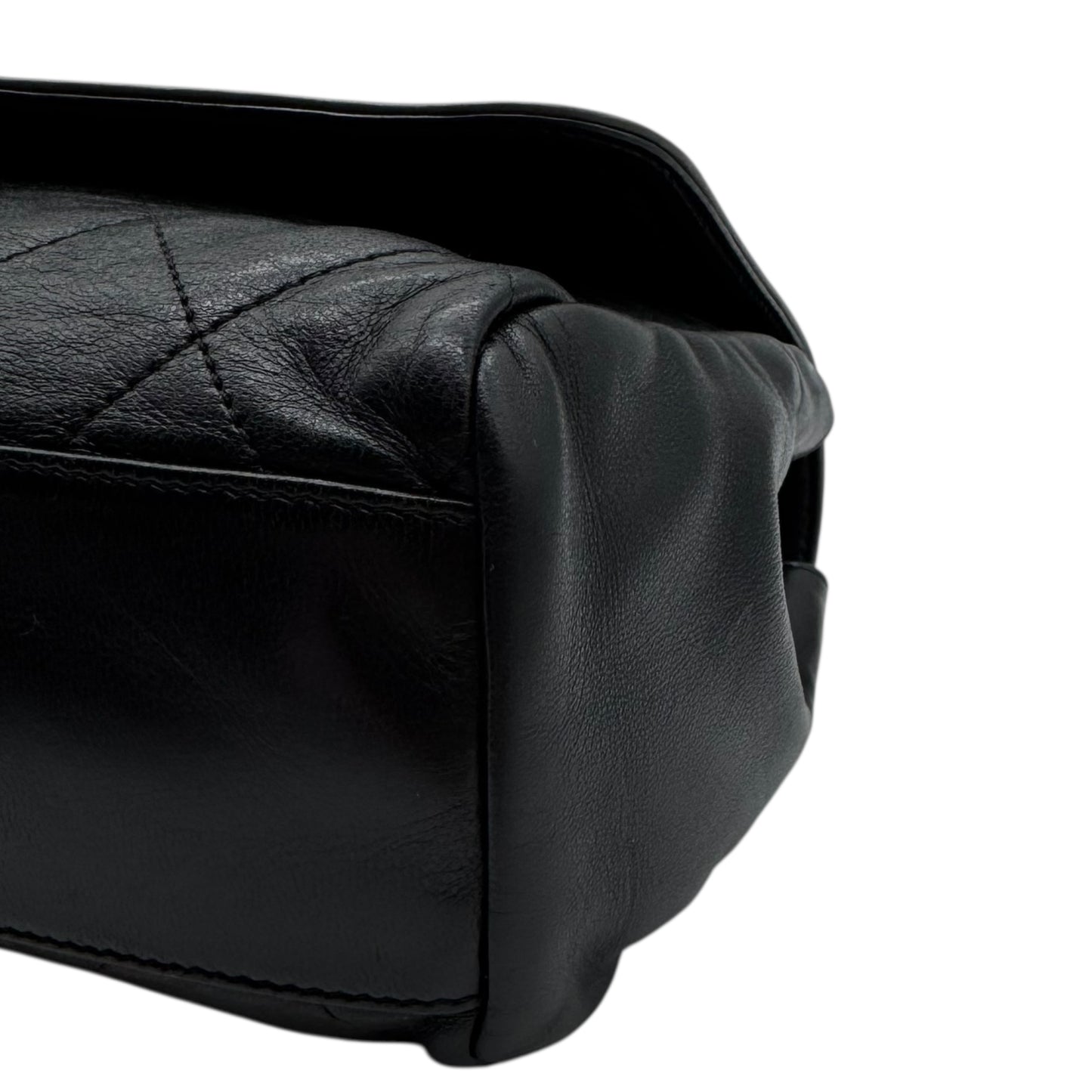 Chanel Gray & Black Matelasse Lambskin Adjustable Shoulder Flap Bag 2006-08 - Outfit Repeater