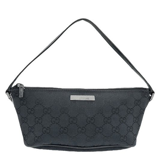 Gucci Black Monogram Canvas Boat Bag Pochette
