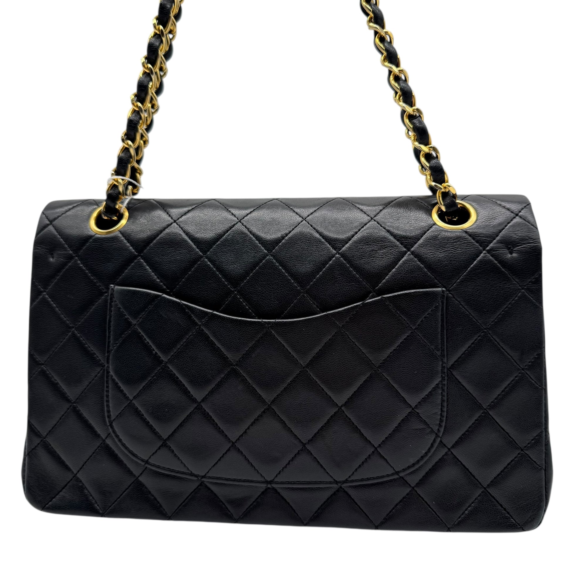 Chanel Black Matelasse Lambskin Medium Classic Flap Bag 1989-91 - Outfit Repeater