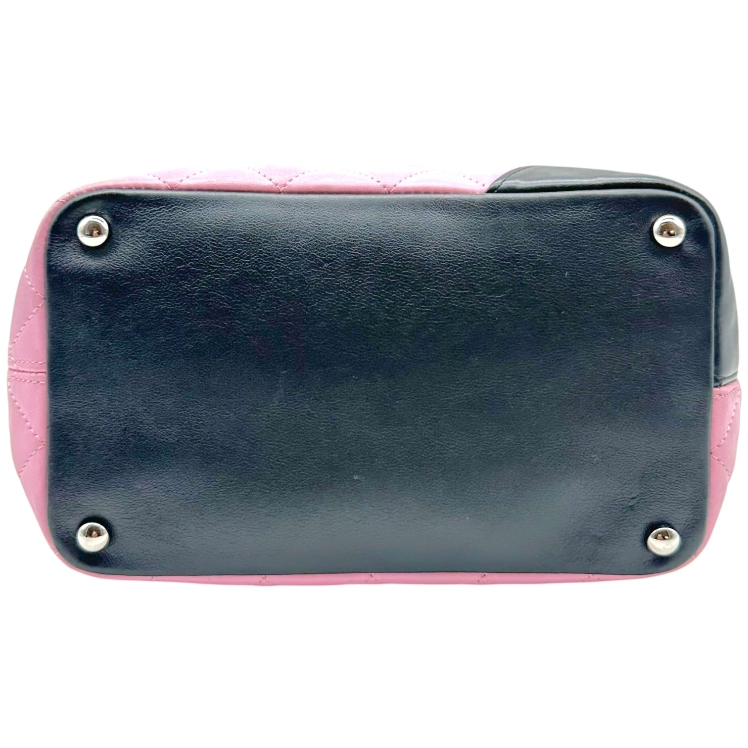 Chanel Small Tote Bag Pink Black Cambon Matelasse