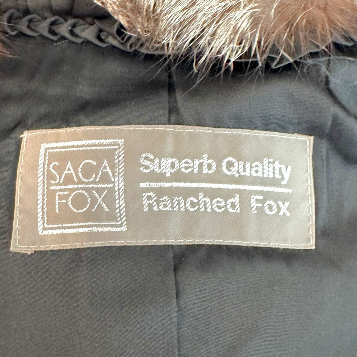 Saga Fox Mid-Length Coat Ivory Tipped Silver Fox Fur