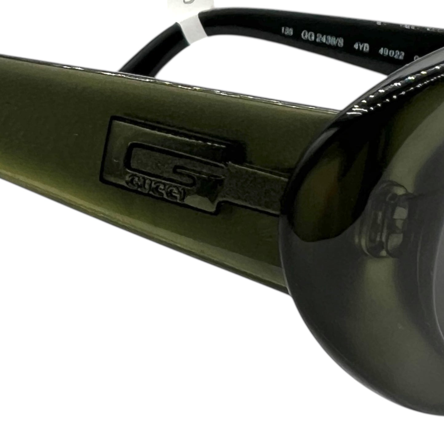 Gucci Green Iridescent & Black Oval Sunglasses 2438/S