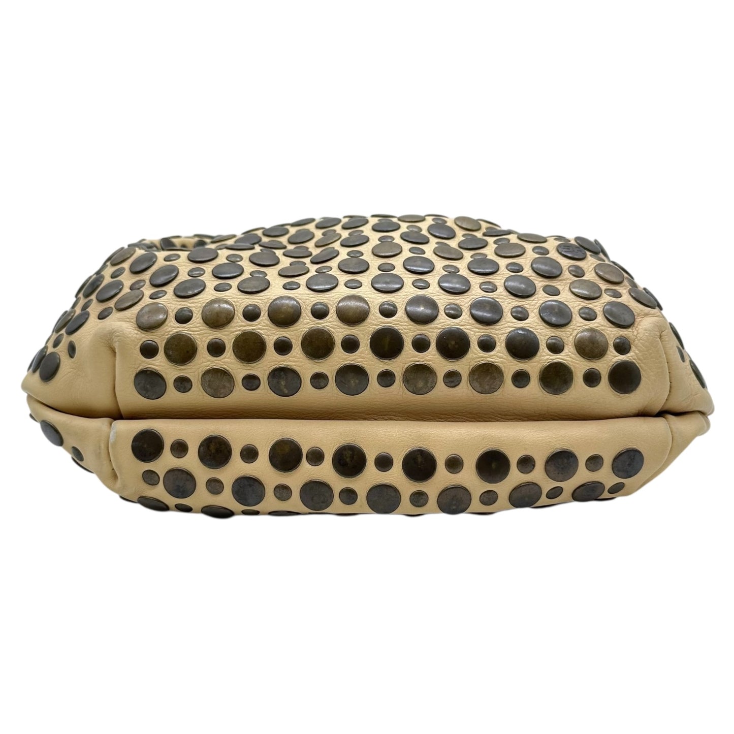 Sonia Rykiel Beige Leather Studded Domino Bag
