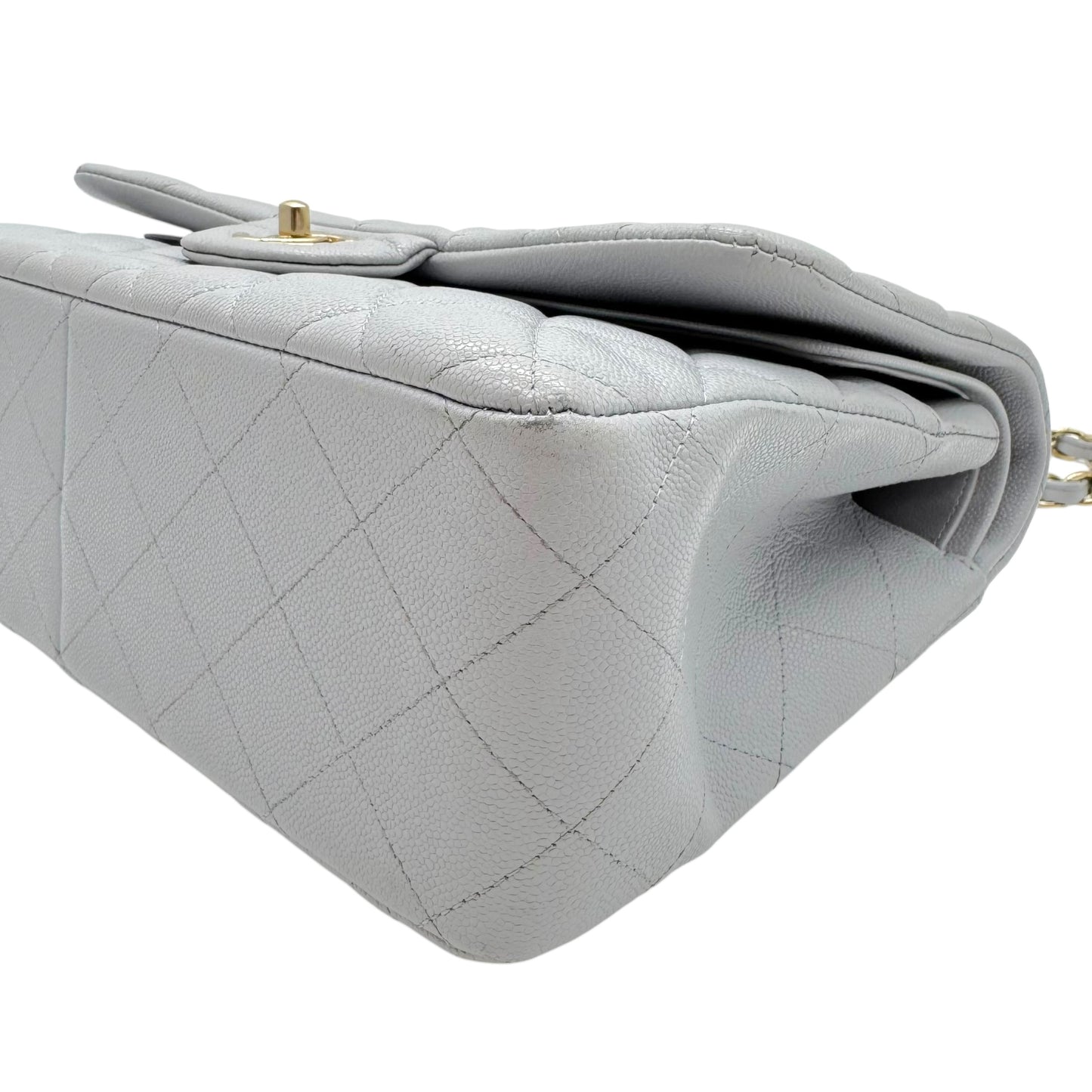 Chanel Gray Caviar Medium Double Flap Bag