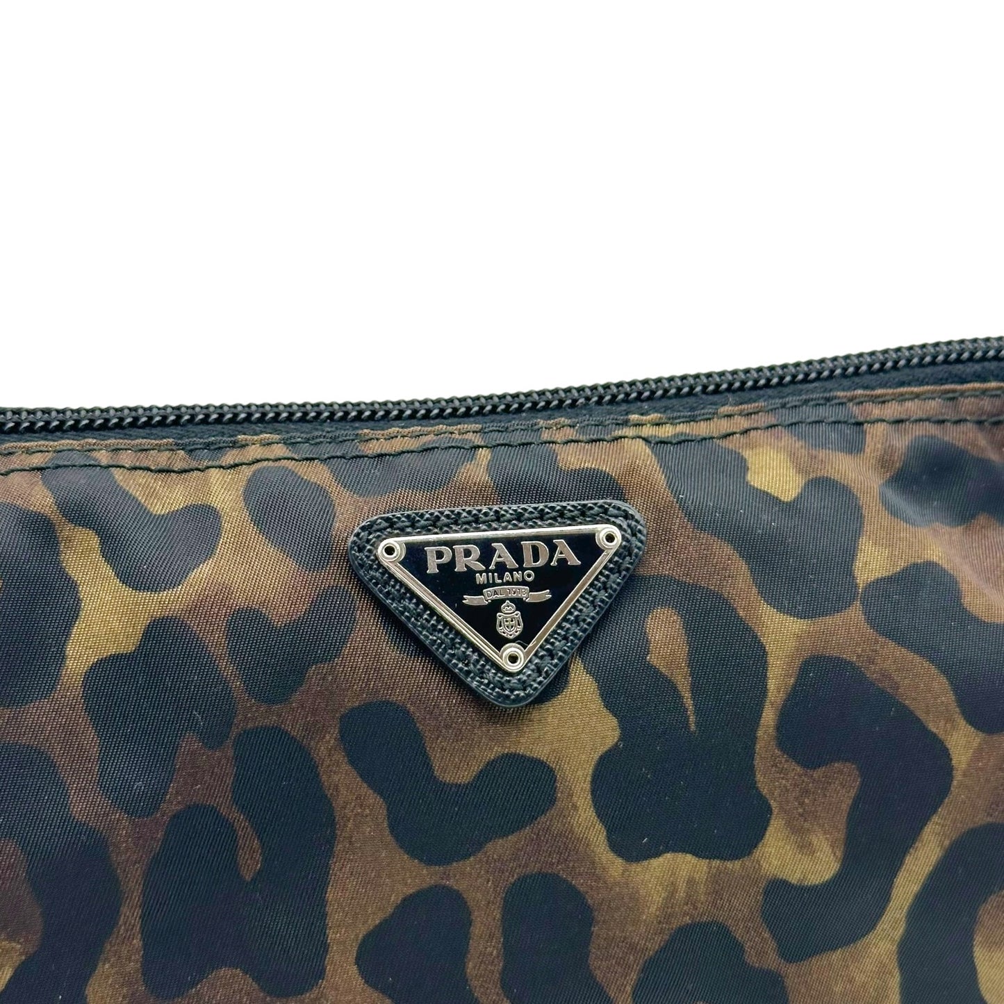 Prada Leopard Print Nylon Cosmetic Bag