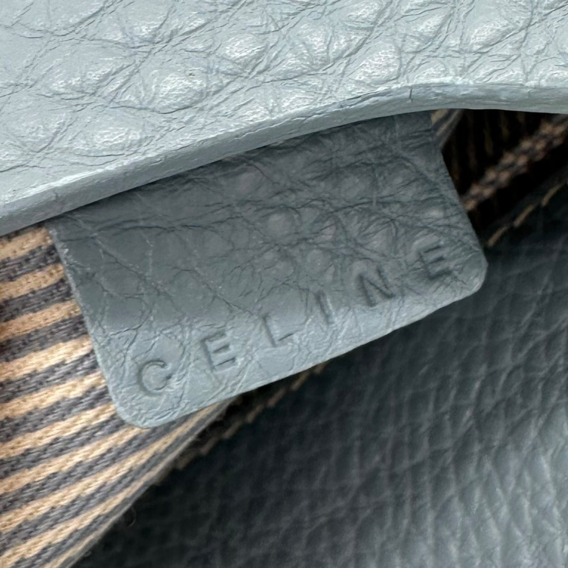 Celine Light Blue Leather Poulbot Bag