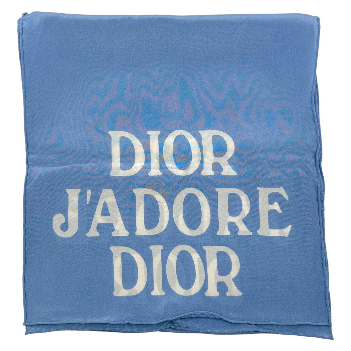 Christian Dior Light Blue & White J'Adore Dior Silk Stole Scarf