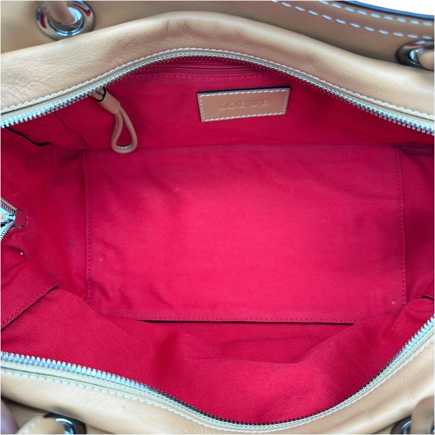 Loewe Tan Leather Anagram Logo Amazona Tote Bag