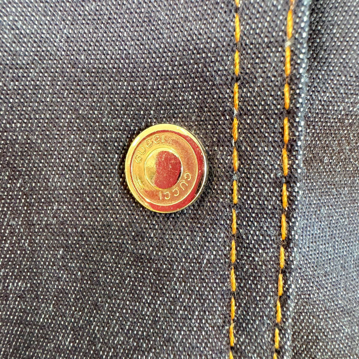 Gucci Denim Button Up Shirt Jacket Dark Wash 1990s