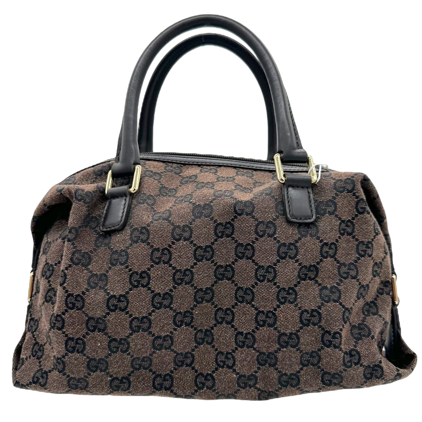 Gucci Brown & Black Monogram Boston Bag