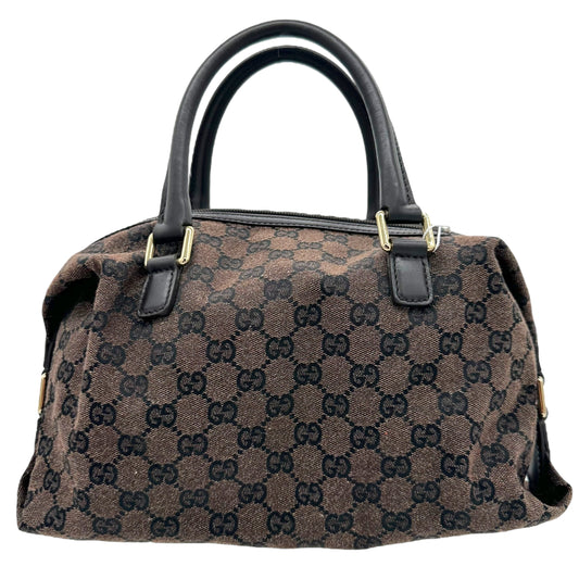 Gucci Brown & Black Monogram Boston Bag