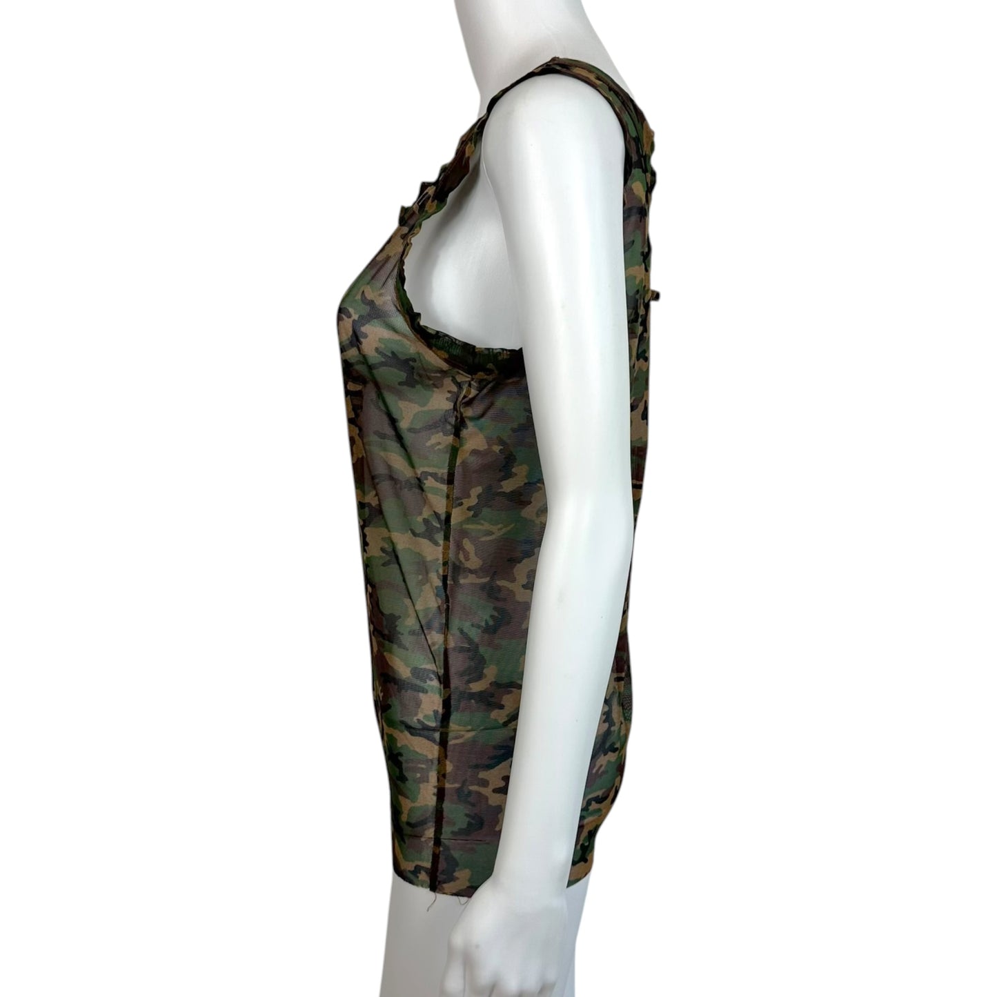 Jean Paul Gaultier Camo Print Mesh Tank Top