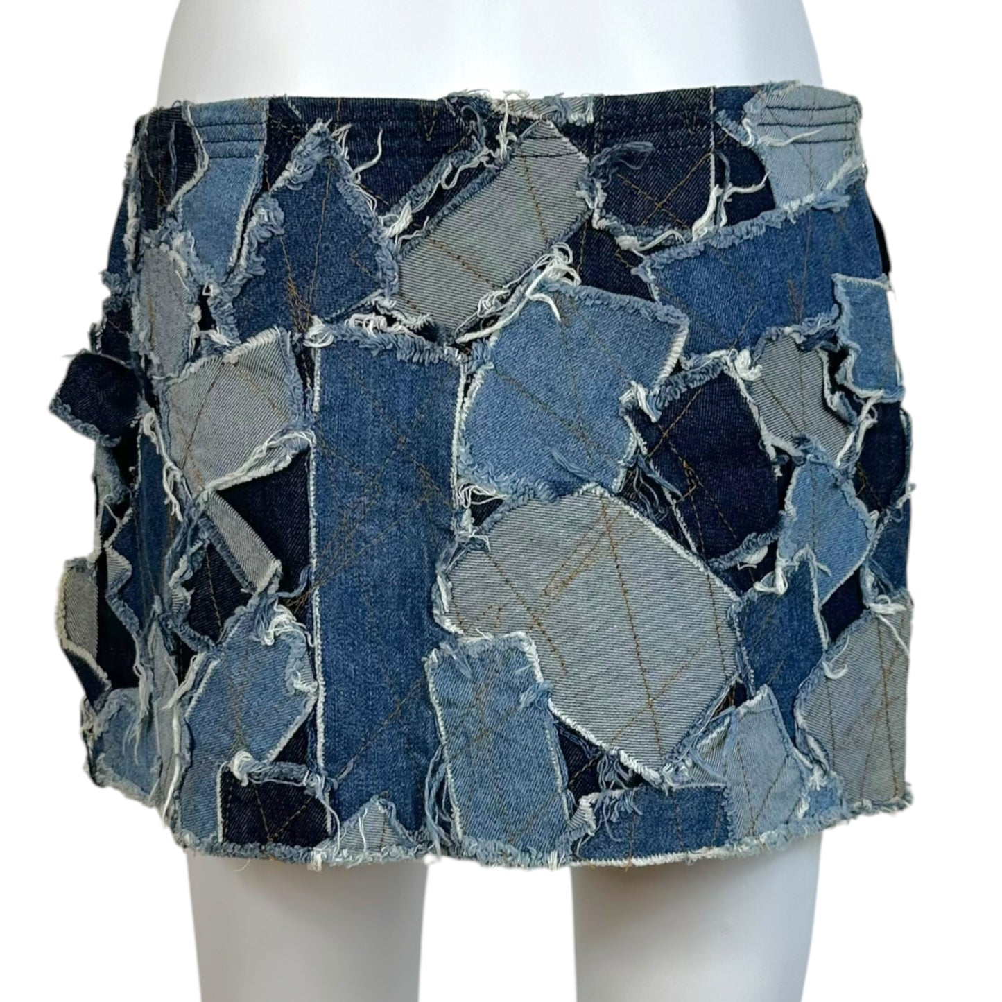 D&G Dolce & Gabbana Denim Patchwork Mini Skirt
