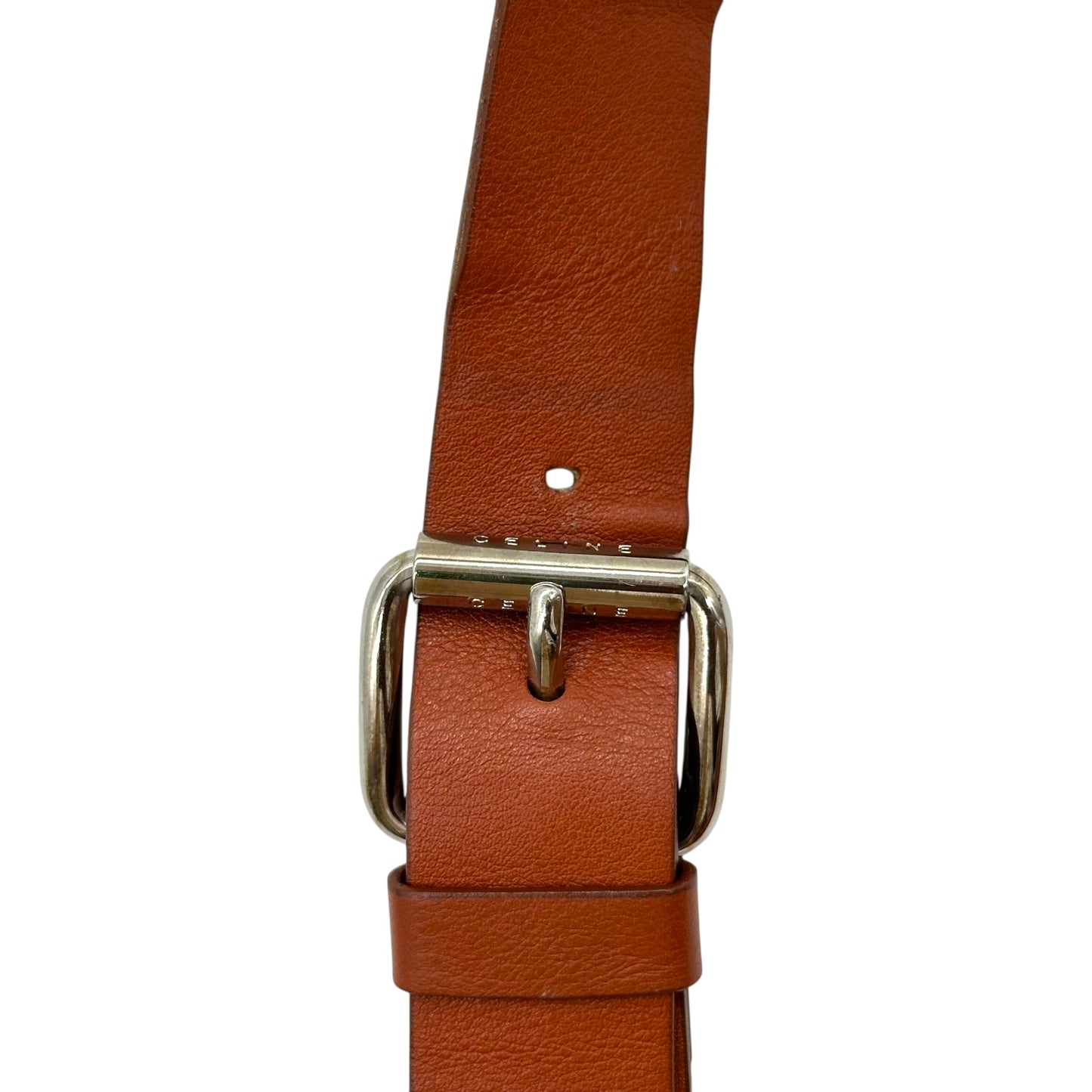 Celine Brown Leather Logo Studded Shoulder Bag