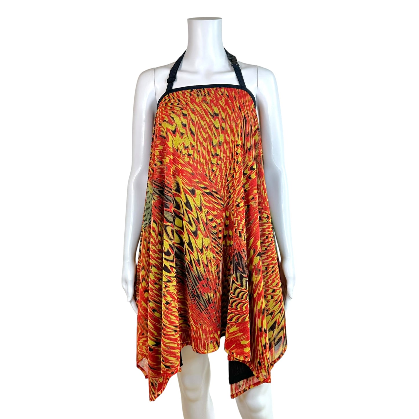 Jean Paul Gaultier Asymmetrical Halter Mini Dress Psychedelic Print