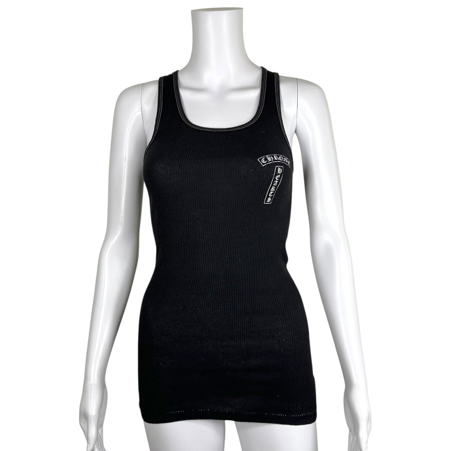 Chrome Hearts Vintage Black Cross Fuck You Logo Graphic Tank Top