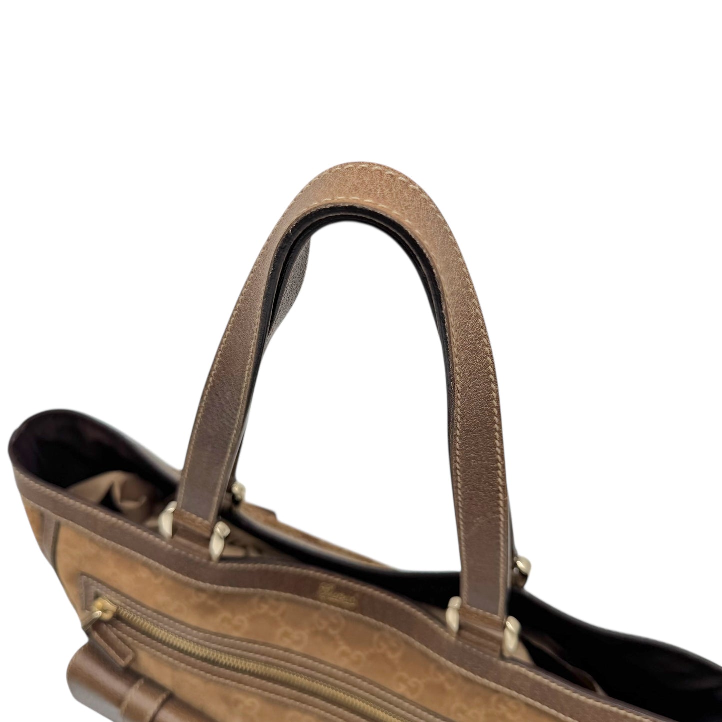 Gucci Brown Suede Guccissima Tote Bag - Outfit Repeater