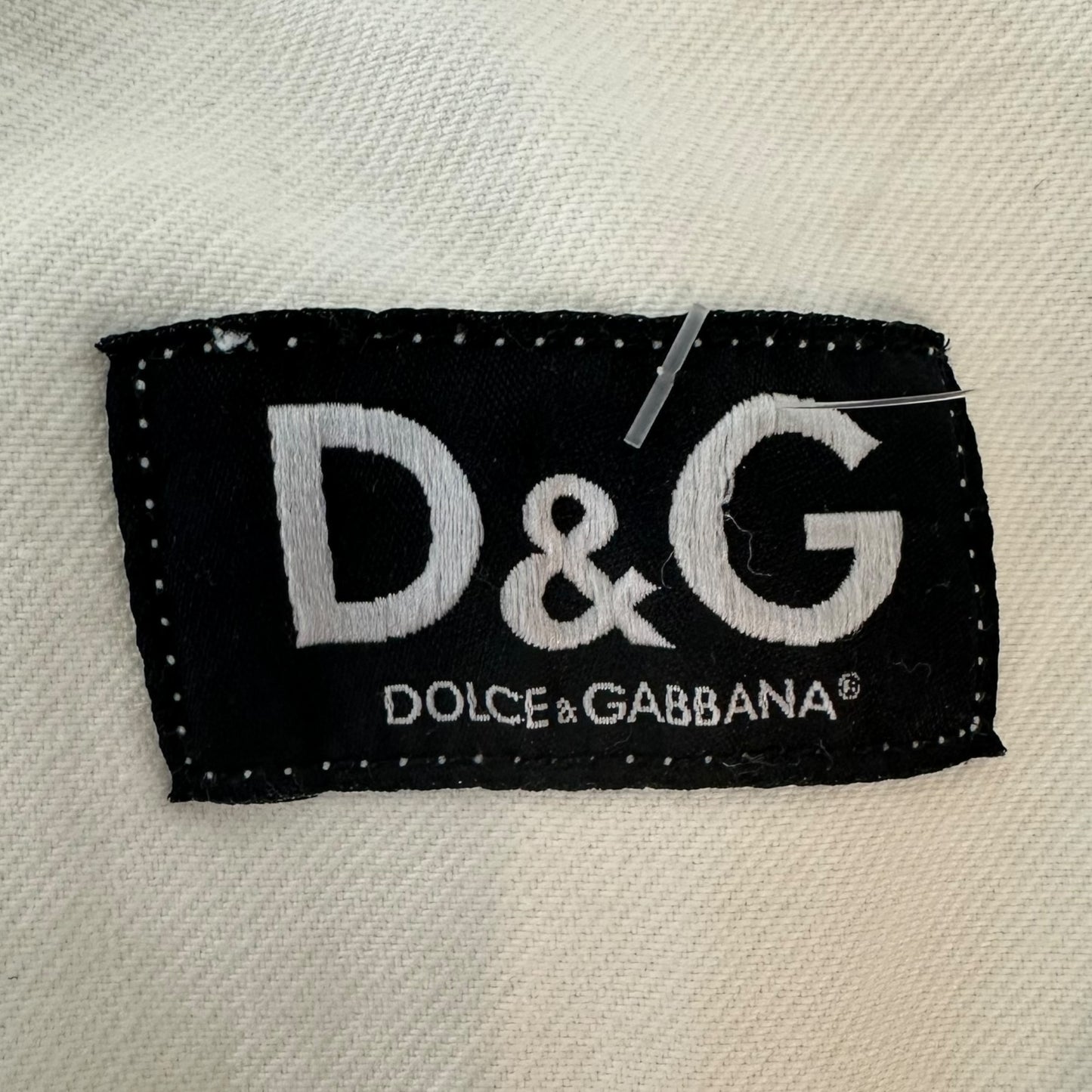 D&G Dolce & Gabbana White Lace Up Denim Jacket - Outfit Repeater
