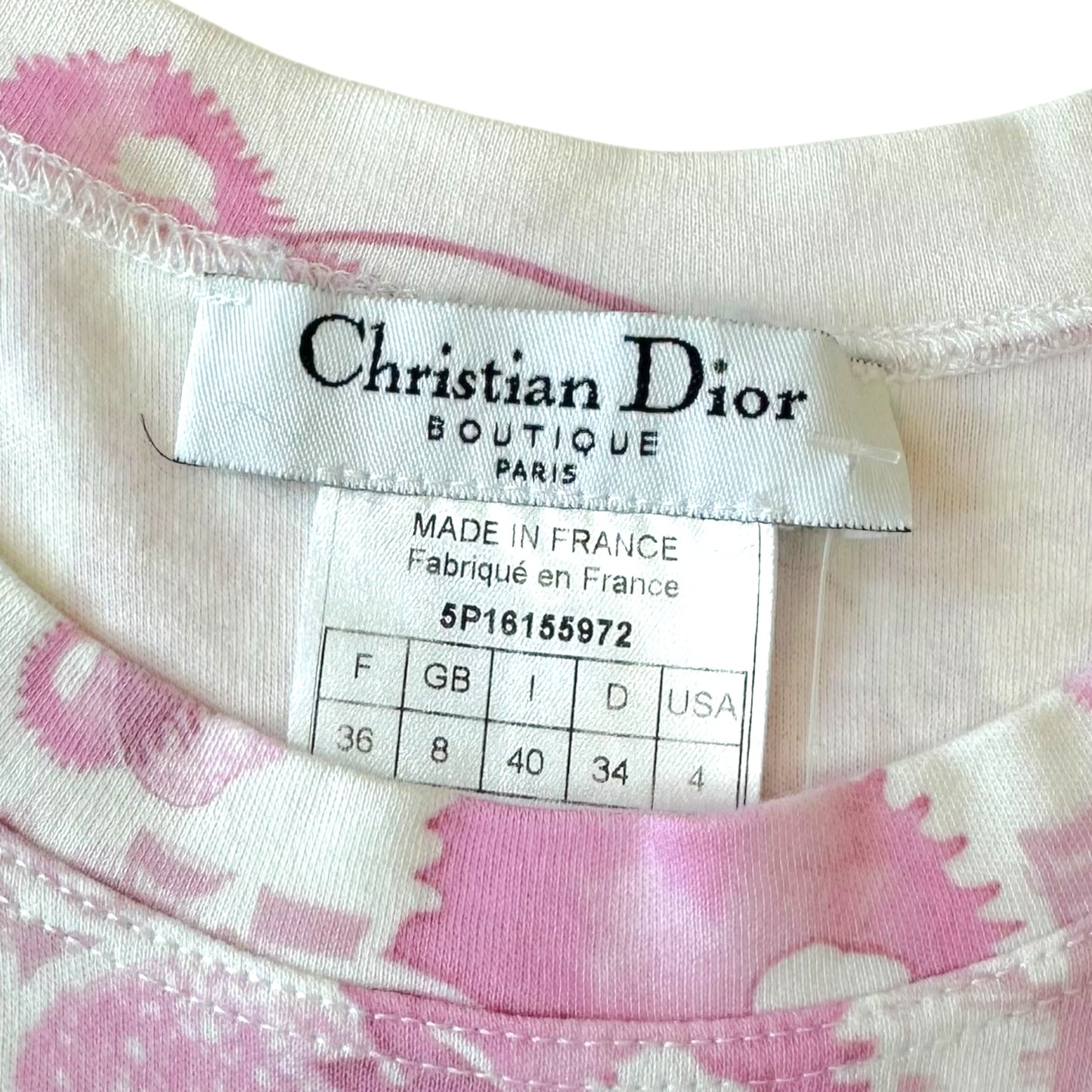 Christian Dior S/S 2005 Pink Floral Monogram Tank Top - Outfit Repeater