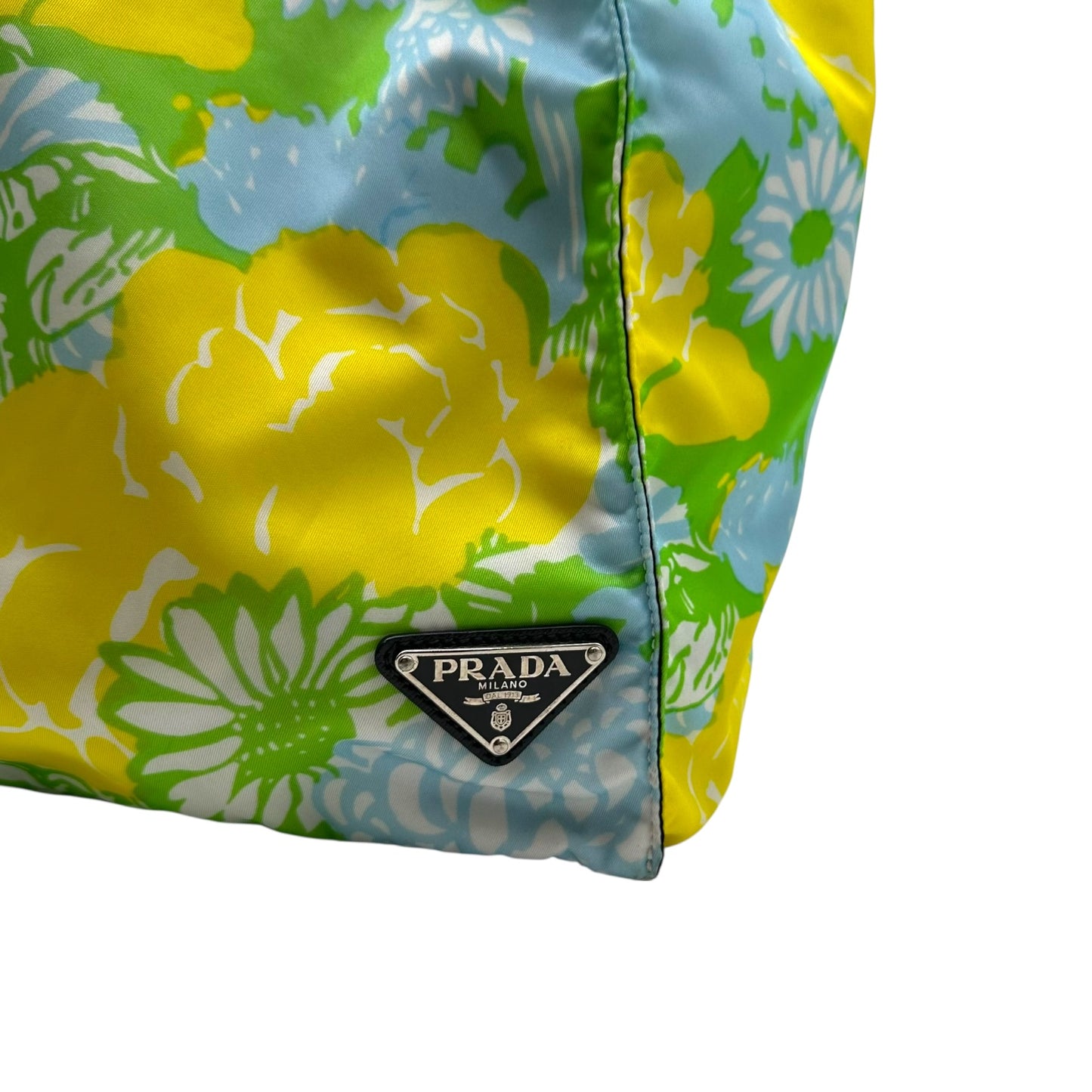 Prada Floral Print Nylon Tote Bag