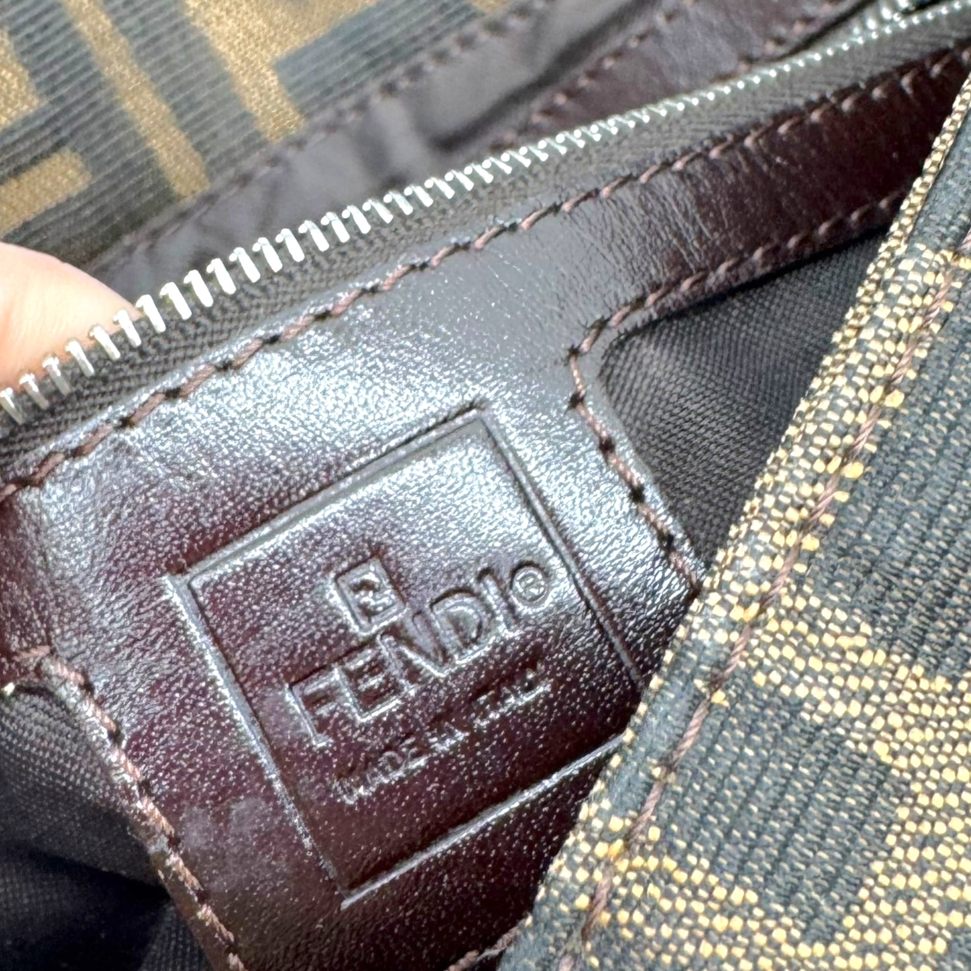 Fendi Brown Zucca Monogram Classic Baguette Bag - Outfit Repeater