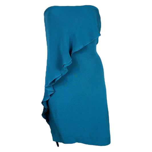 Bottega Veneta Aqua Blue Corseted Silk Mini Dress