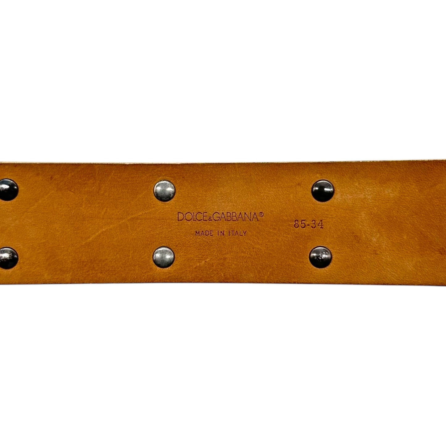 Dolce & Gabbana White & Turquoise Studded Logo Belt