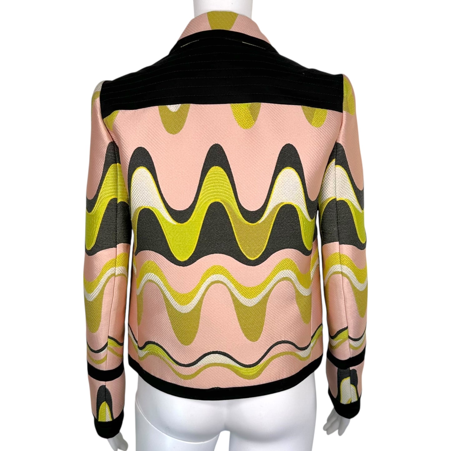 Emilio Pucci Pink & Green Printed Silk Jacket NEW