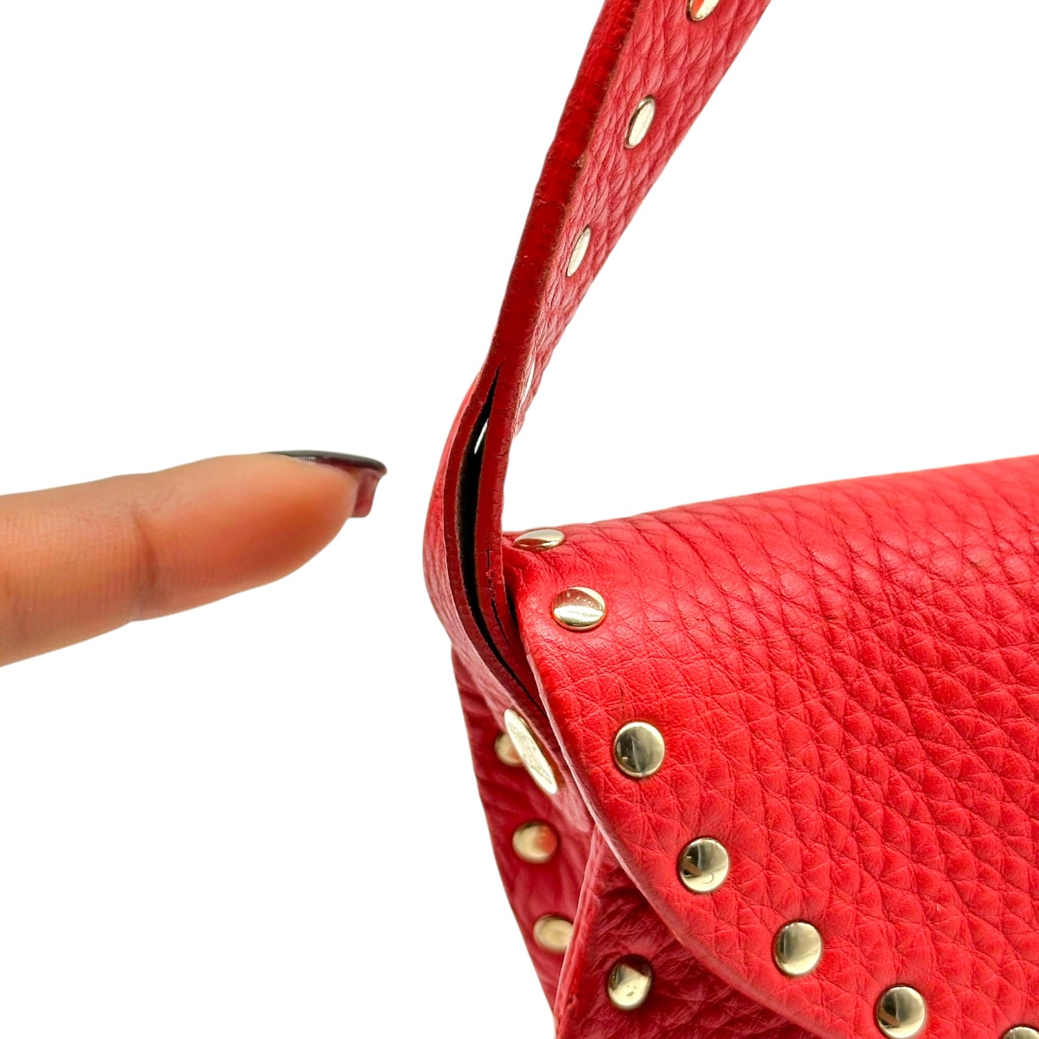 Celine Blood Orange Studded Shoulder Bag