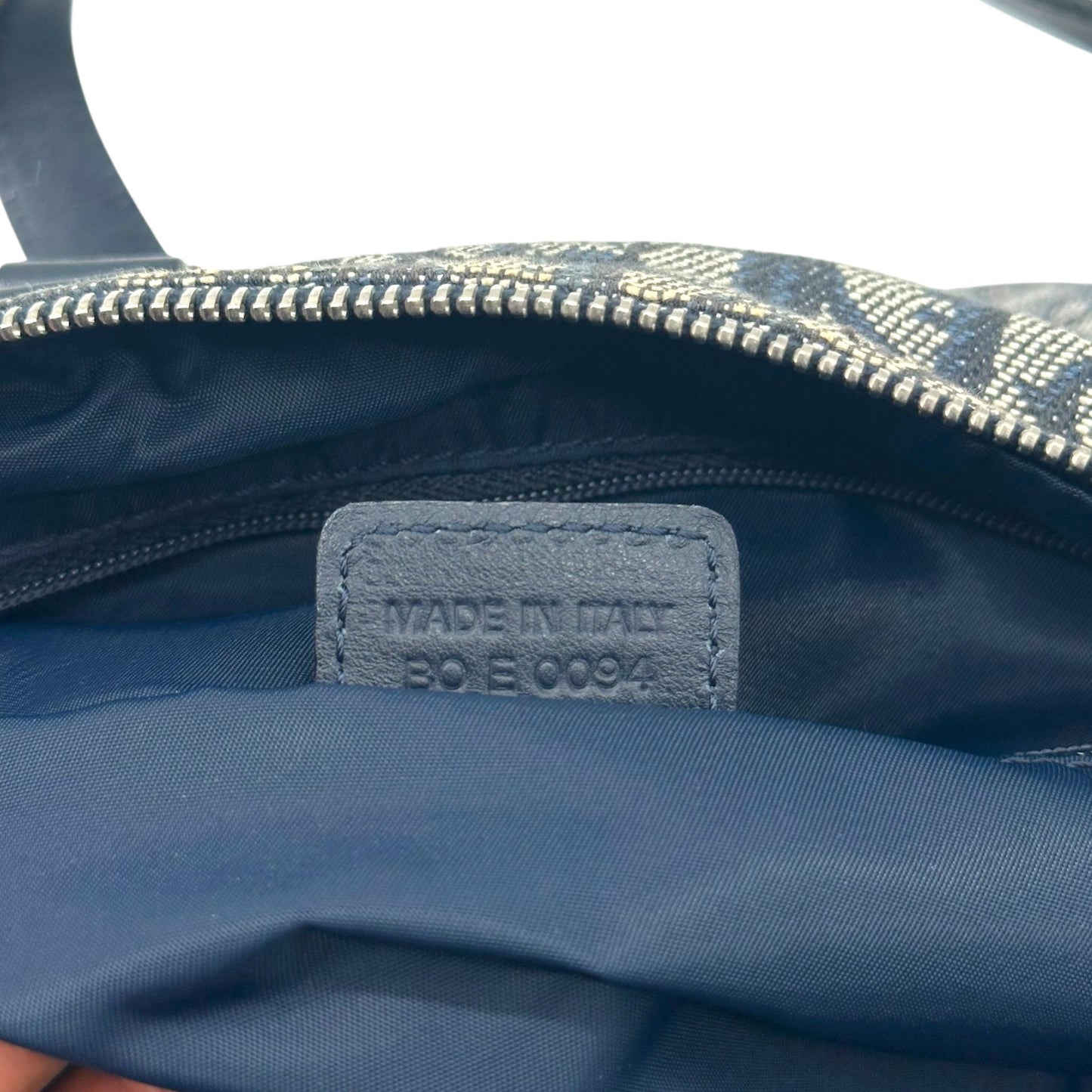 Christian Dior Navy Blue Trotter Monogram Logo Hardware Shoulder Bag